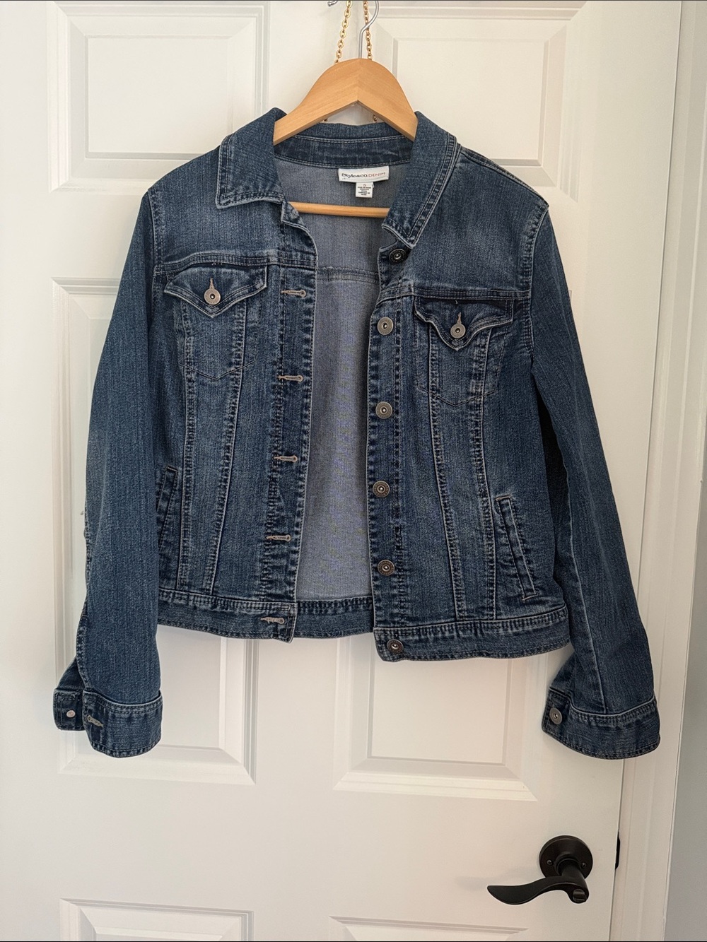 Style & Co. Dark Blue Denim Jean Jacket